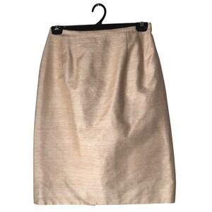 Pilar Rossi Skirt‎ Women 12 Pink Peach Silk Straight Pencil Knee Length Career